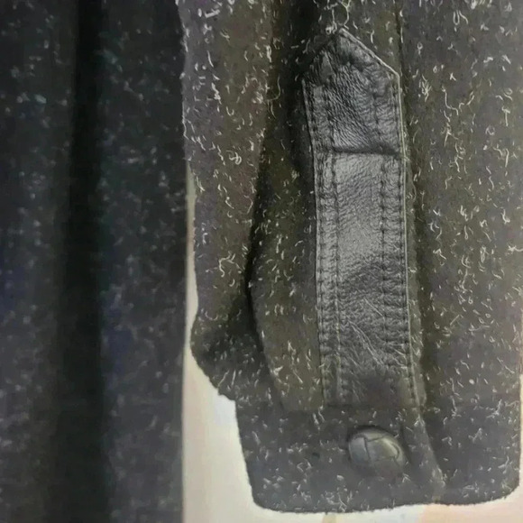 Maggie Lawrence Wool Blend Coat Sz14 Leather Accents 80s y2k oldmoney vintage - Picture 5 of 8